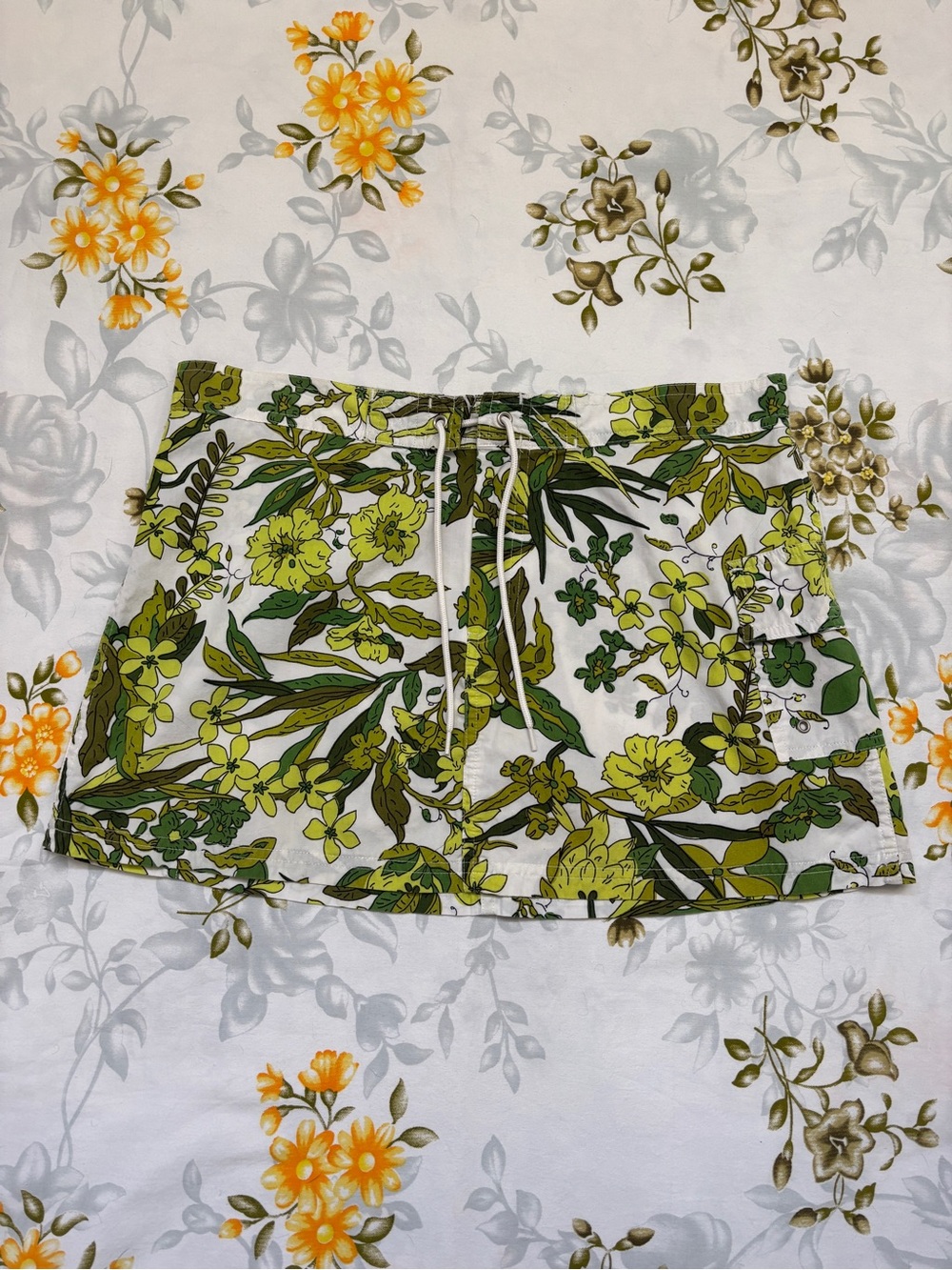 J. Crew Size 6 Green Floral Mini Skirt